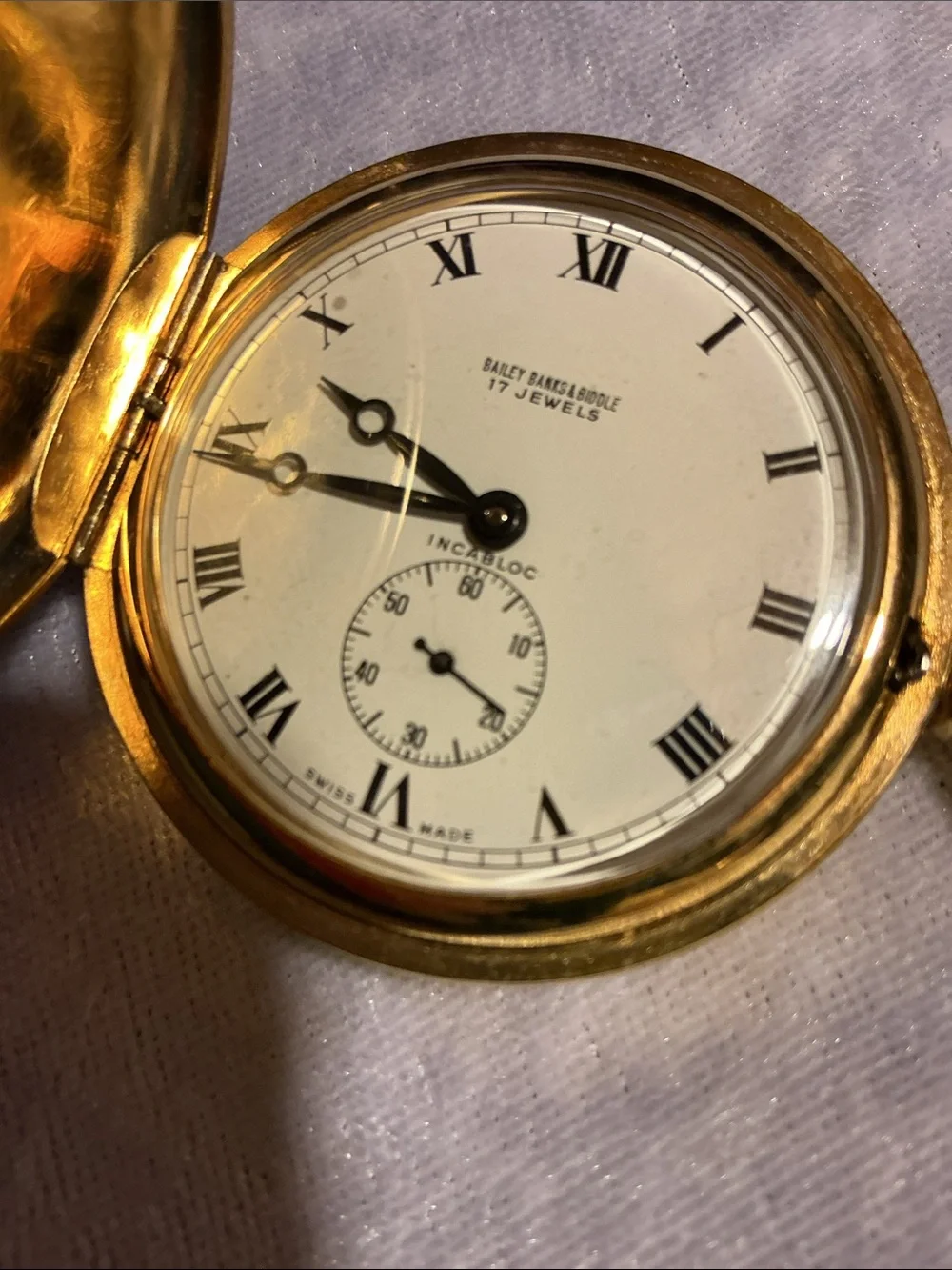 Gold - toned Pocket Watch with Roman Dial